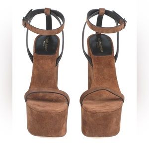 Yves saint Laurent platform heels in suede Brown color US9.(eu 39)